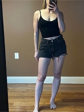 Levi's Black High-Rise Jean Shorts